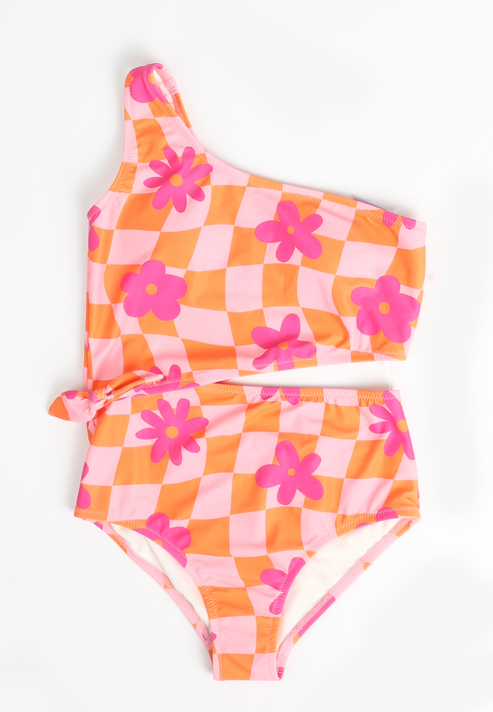 Girls Checkered Cut Out One Piece Swimsuit | maurices