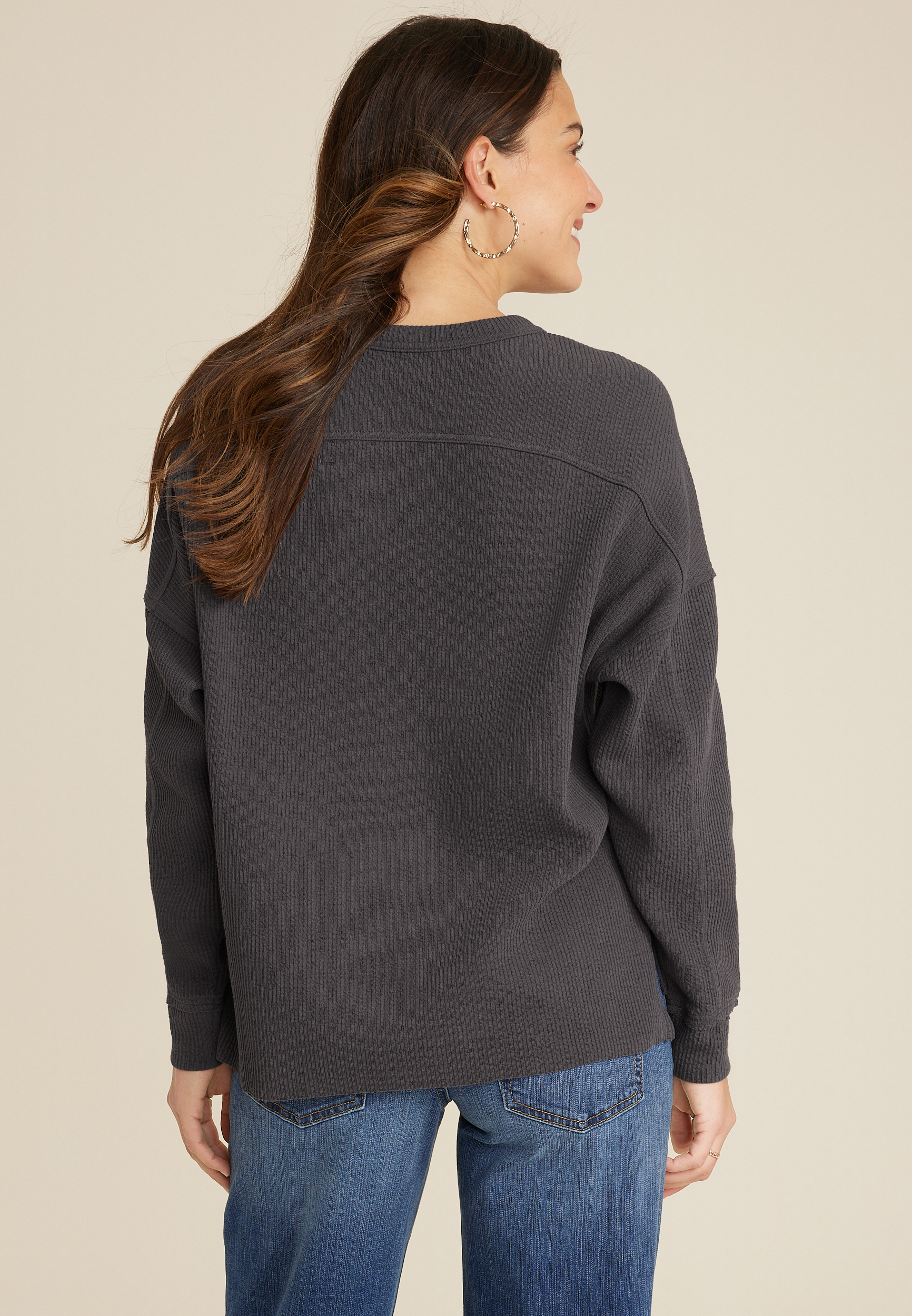 Textured Crew Sweatshirt