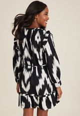 Ruffle Trim Skater Dress, C1756, small