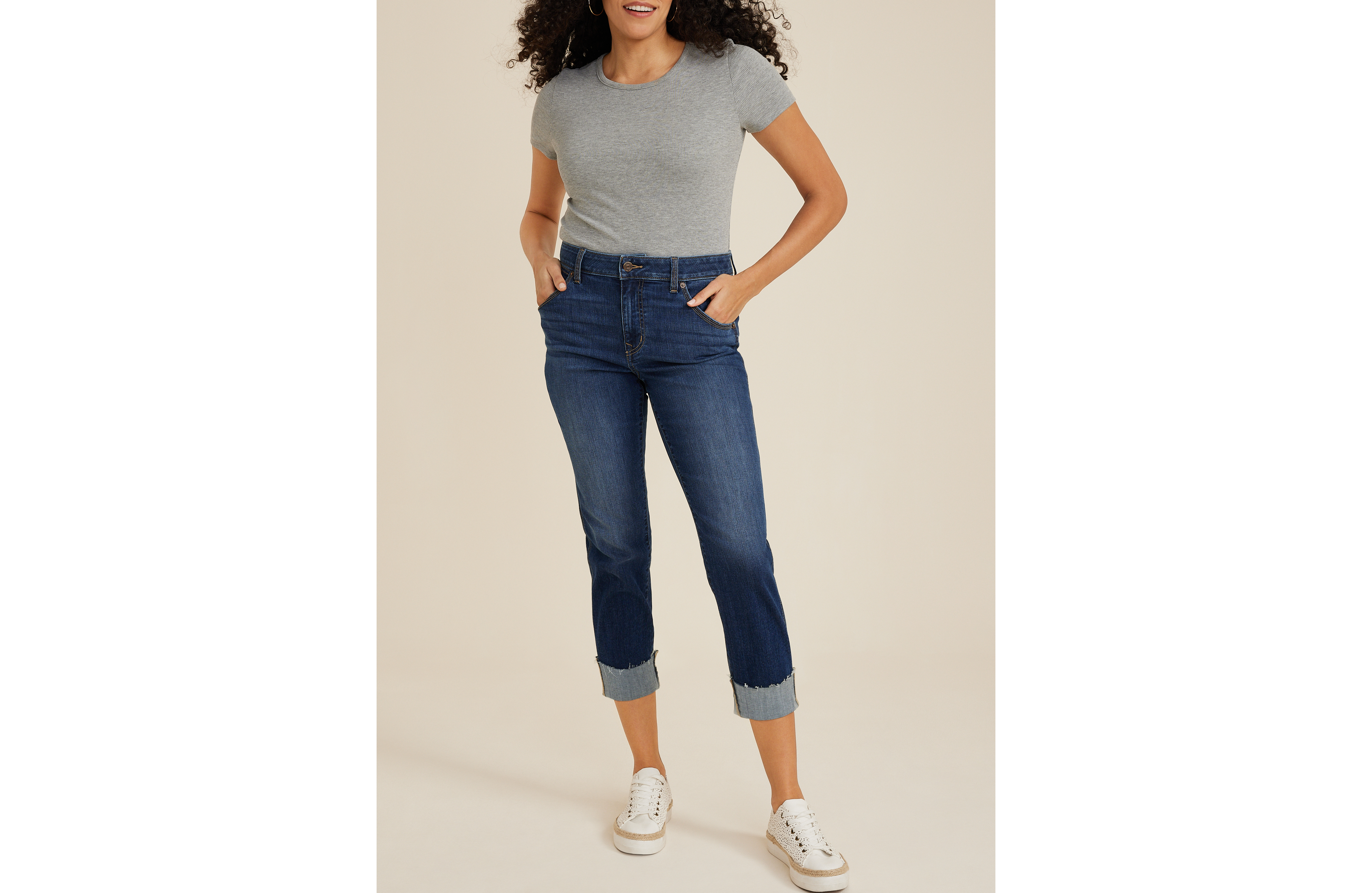 m jeans by maurices™ Classic Mid Rise Fit Straight Cropped Jean