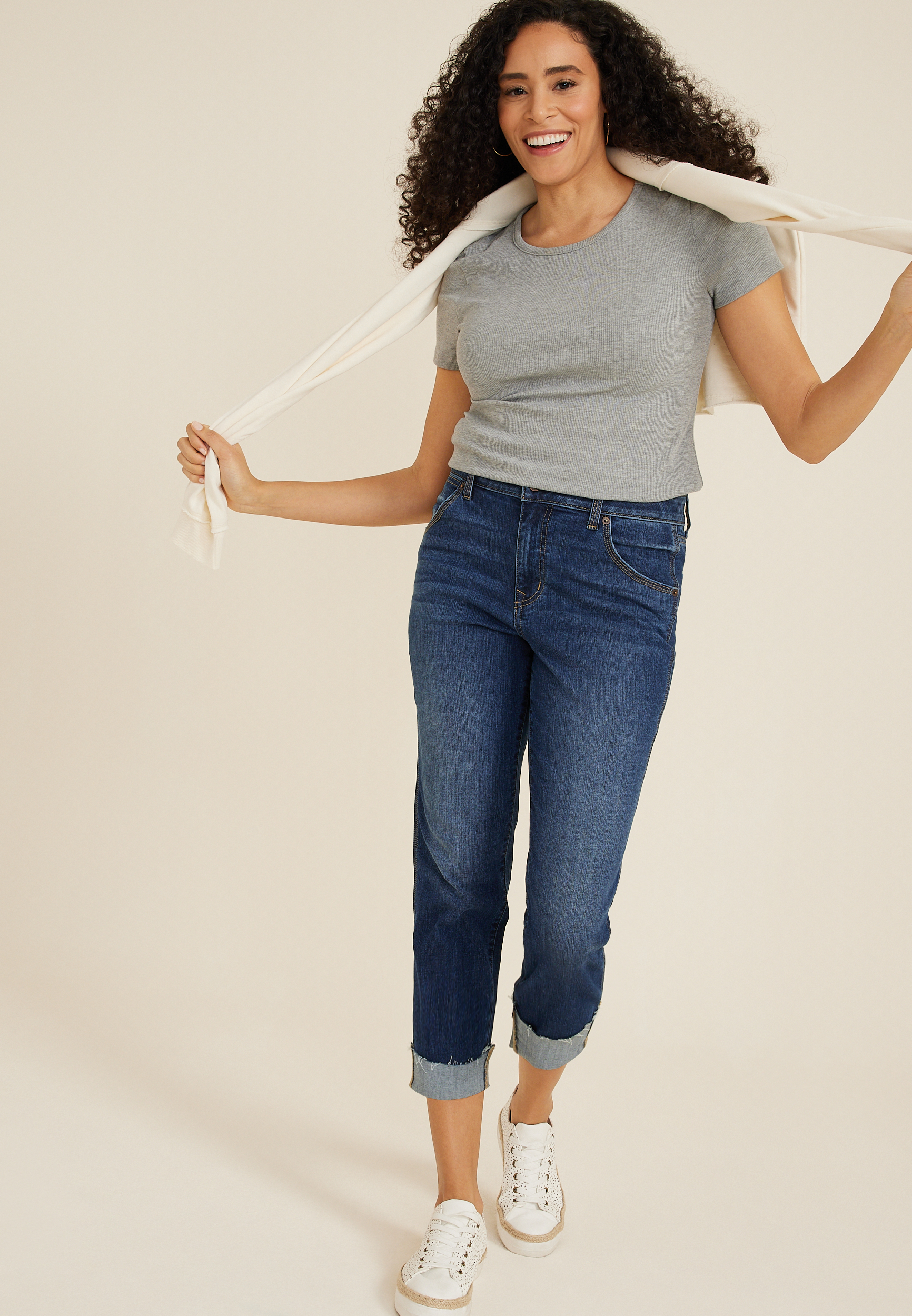 m jeans by maurices&trade; Classic Mid Rise Mid Fit Straight Cropped Jean, C258, large