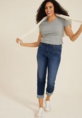 m jeans by maurices&trade; Classic Mid Rise Mid Fit Straight Cropped Jean, C258, small