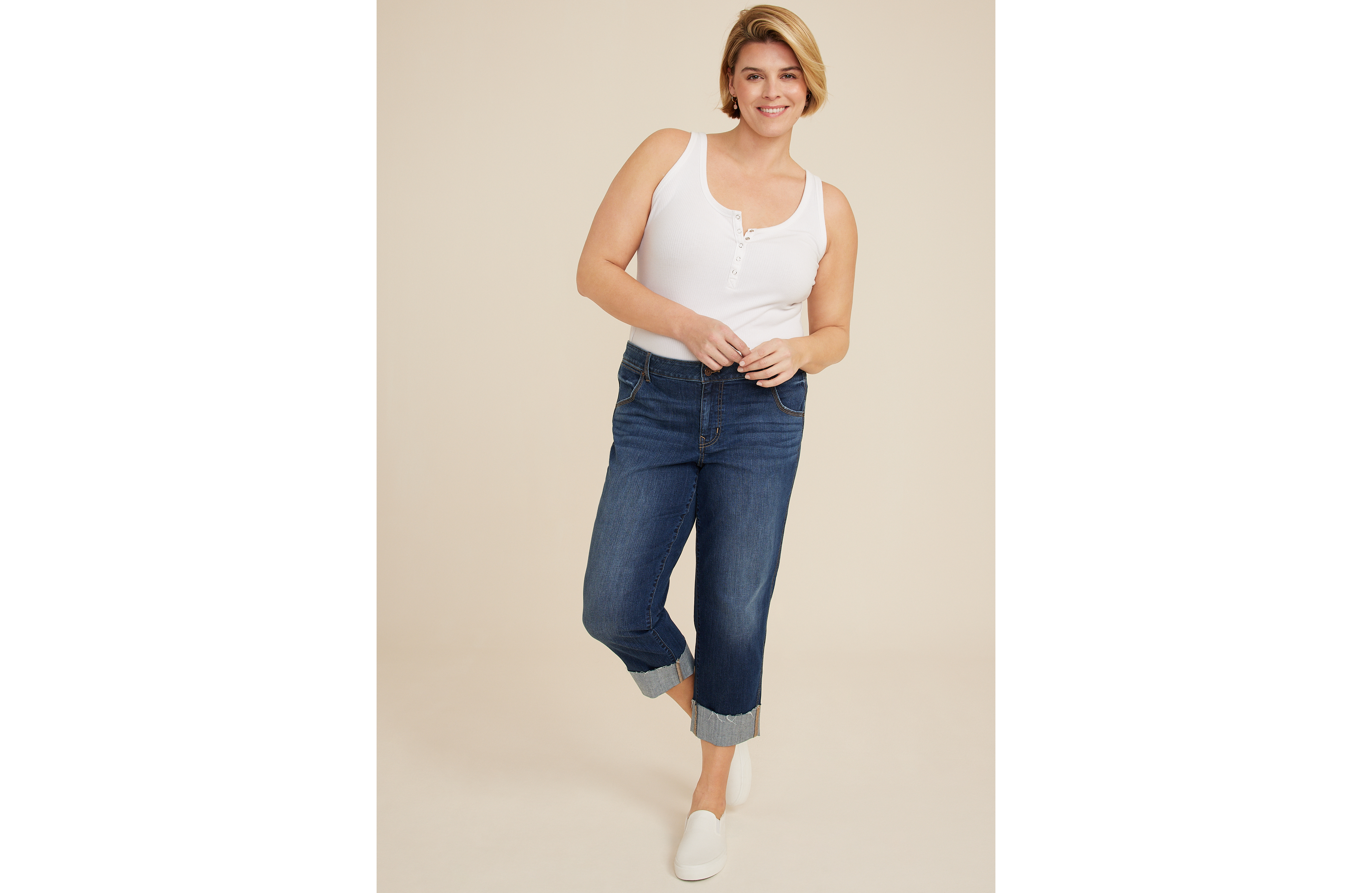 Plus m jeans by maurices™ Classic Mid Rise Fit Straight Cropped Jean