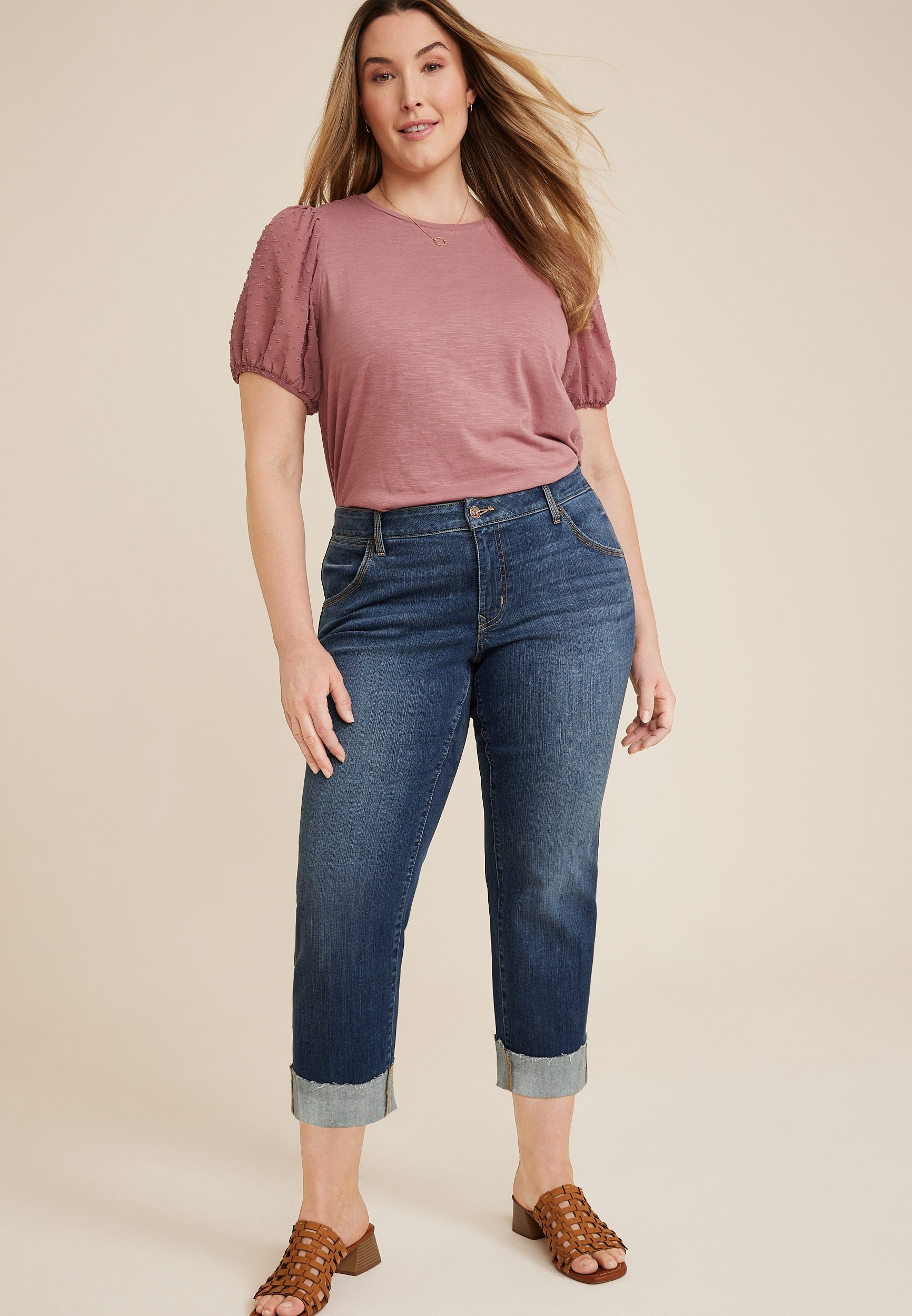 Plus Size m jeans by maurices™ Classic Mid Rise Straight Cropped Jean