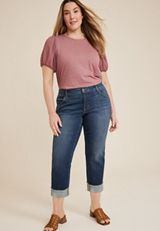 Plus Size m jeans by maurices&trade; Classic High Rise Curvy Straight Cropped Jean, C258, small