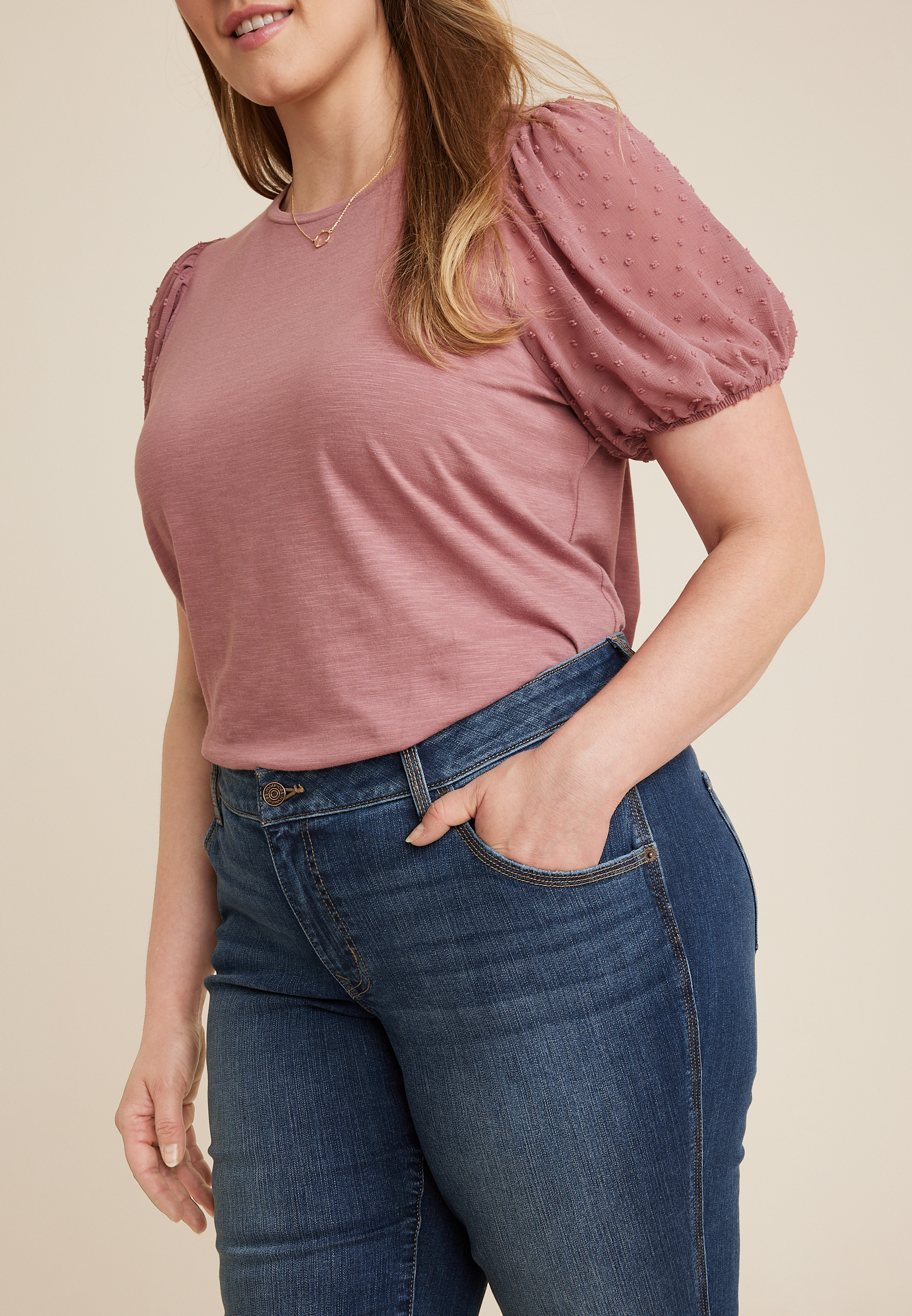 Plus Size m jeans by maurices&trade; Classic High Rise Curvy Straight Cropped Jean, C258, large
