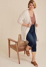 Plus Size m jeans by maurices&trade; Cool Comfort Mid Rise Mid Fit Stacked Waist Cropped Jean, DARK SANDBLAST, small