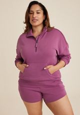 Plus Size Quarter Zip Pullover, C354, small