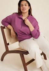 Plus Size Quarter Zip Pullover, C354, small