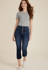 m jeans by maurices&trade; Cool Comfort High Rise Curvy Stacked Waist Cropped Jean, C258, small