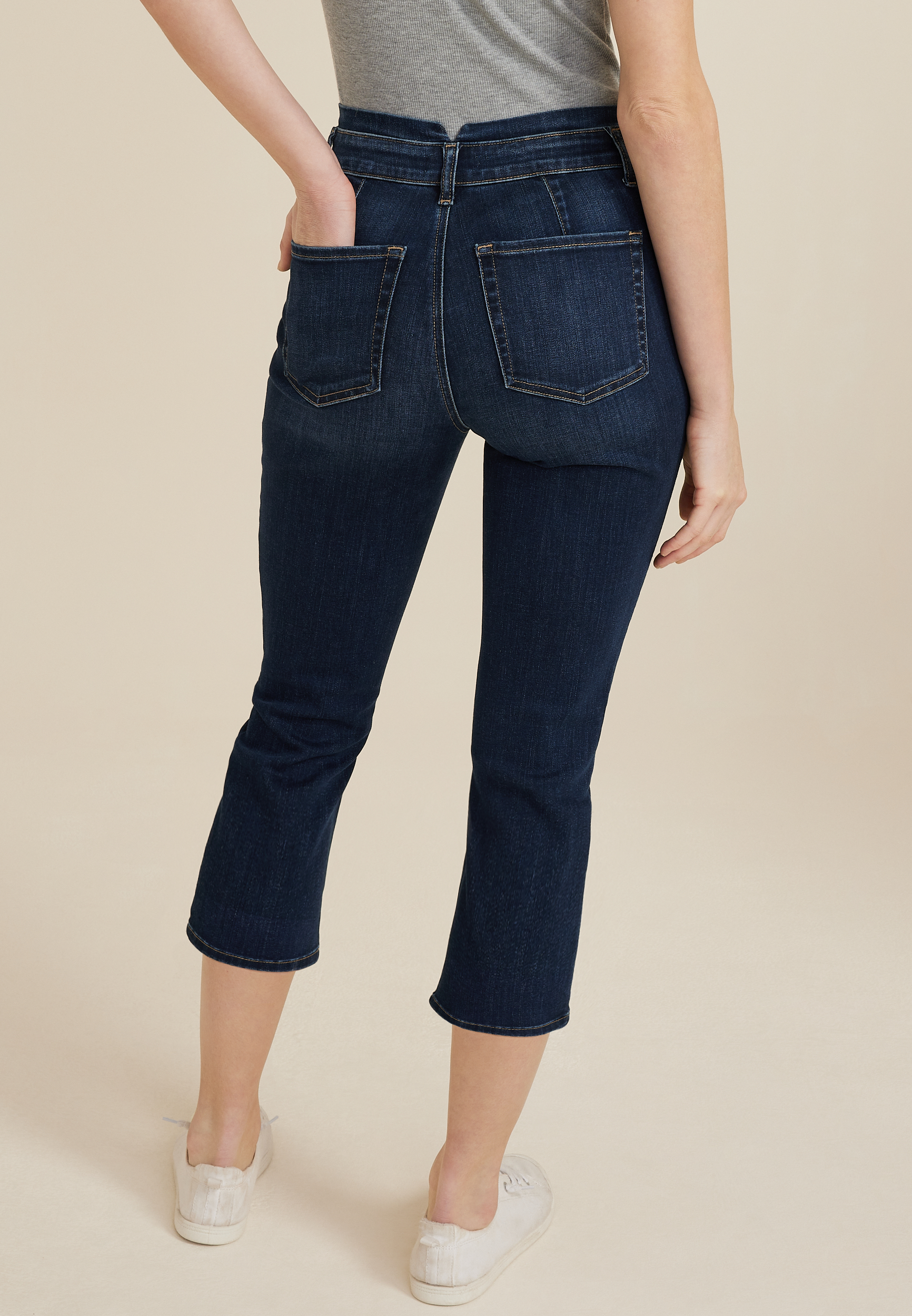 m jeans by maurices&trade; Cool Comfort High Rise Curvy Stacked Waist Cropped Jean, C258, large
