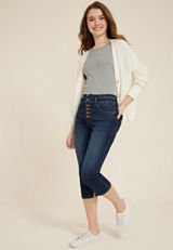 m jeans by maurices&trade; Cool Comfort High Rise Curvy Stacked Waist Cropped Jean, C258, small