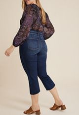 Plus Size m jeans by maurices&trade; Cool Comfort High Rise Curvy Stacked Waist Cropped Jean, C258, small