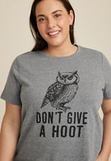 Plus Size Dont Give A Hoot Owl Graphic Tee, C3017, small