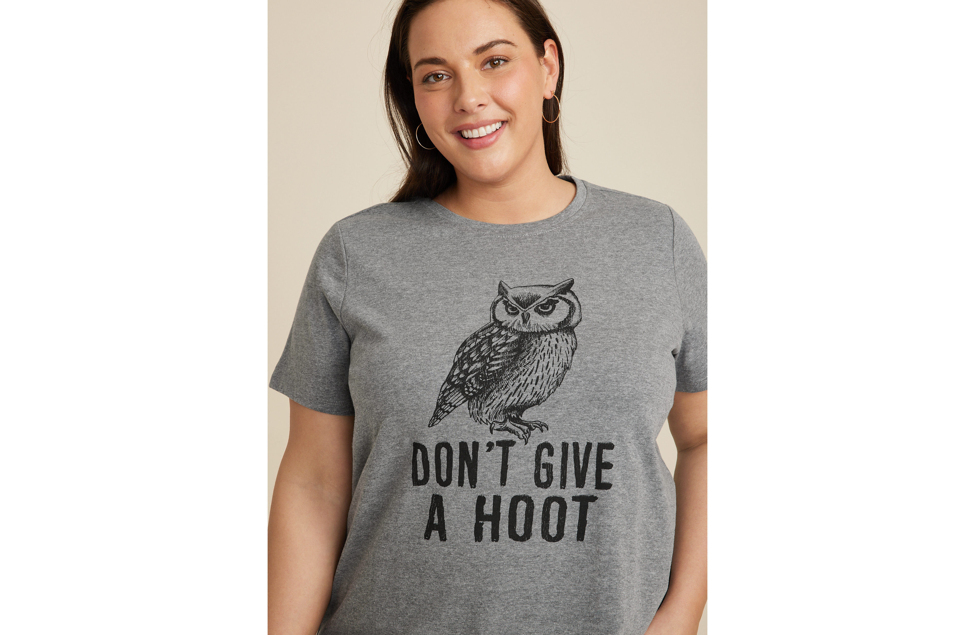Plus Dont Give A Hoot Owl Graphic Tee