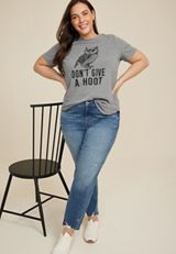 Plus Size Dont Give A Hoot Owl Graphic Tee, C3017, small
