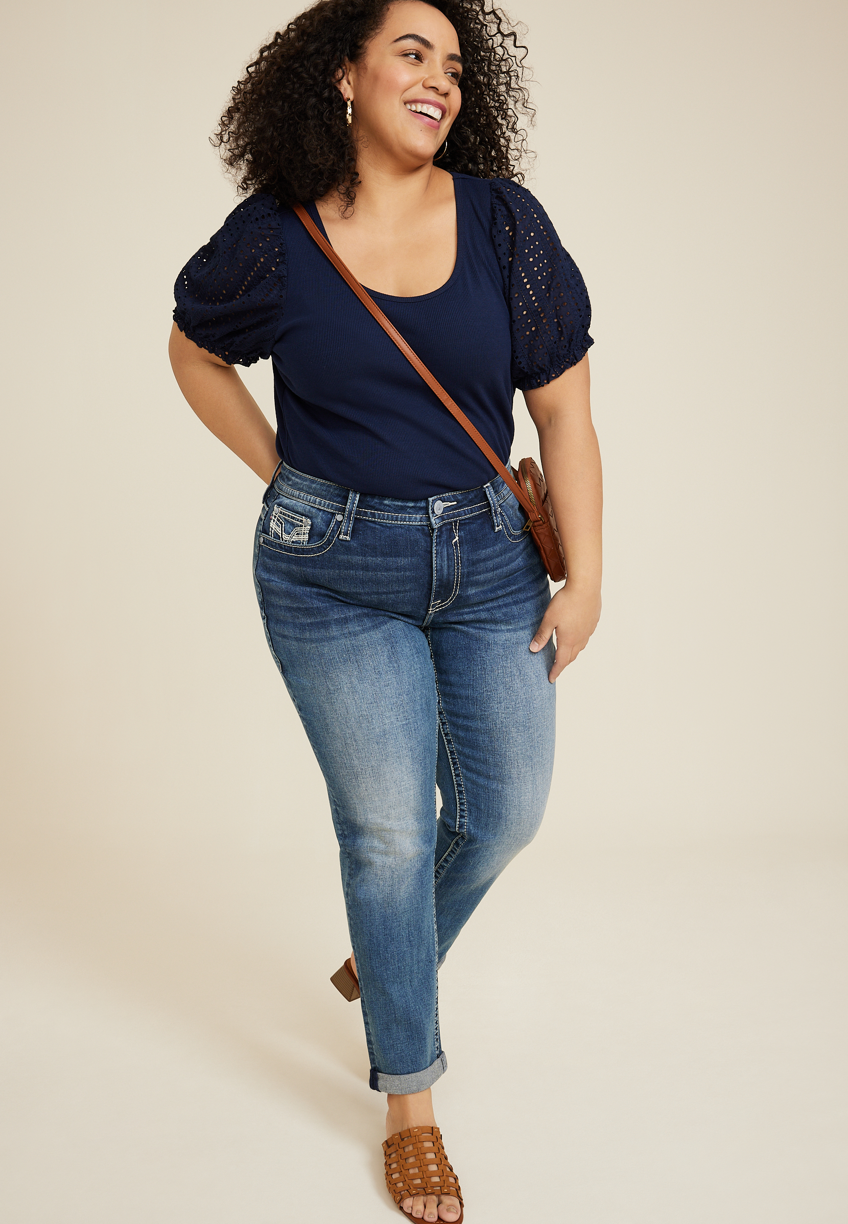 Plus Size Vigoss&reg; Heritage Mid Rise Tomboy Jean, C258, large