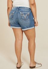Plus Size Vigoss&reg; Heritage Mid Rise Arrow Stitch 6in Short, C3337, small