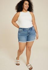 Plus Size Vigoss&reg; Heritage Mid Rise Arrow Stitch 6in Short, C3337, small
