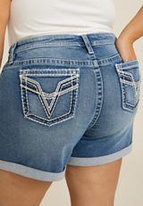 Plus Size Vigoss&reg; Heritage Mid Rise Arrow Stitch 6in Short, C3337, small
