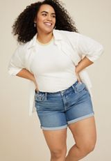 Plus Size Vigoss&reg; Heritage Mid Rise Arrow Stitch 6in Short, C3337, small