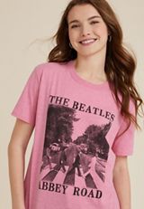 Beatles Vintage Oversized Fit Graphic Tee, C6475, small