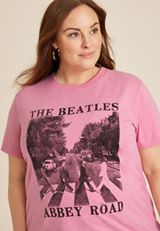 Plus Size Beatles Vintage Oversized Fit Graphic Tee, C6475, small
