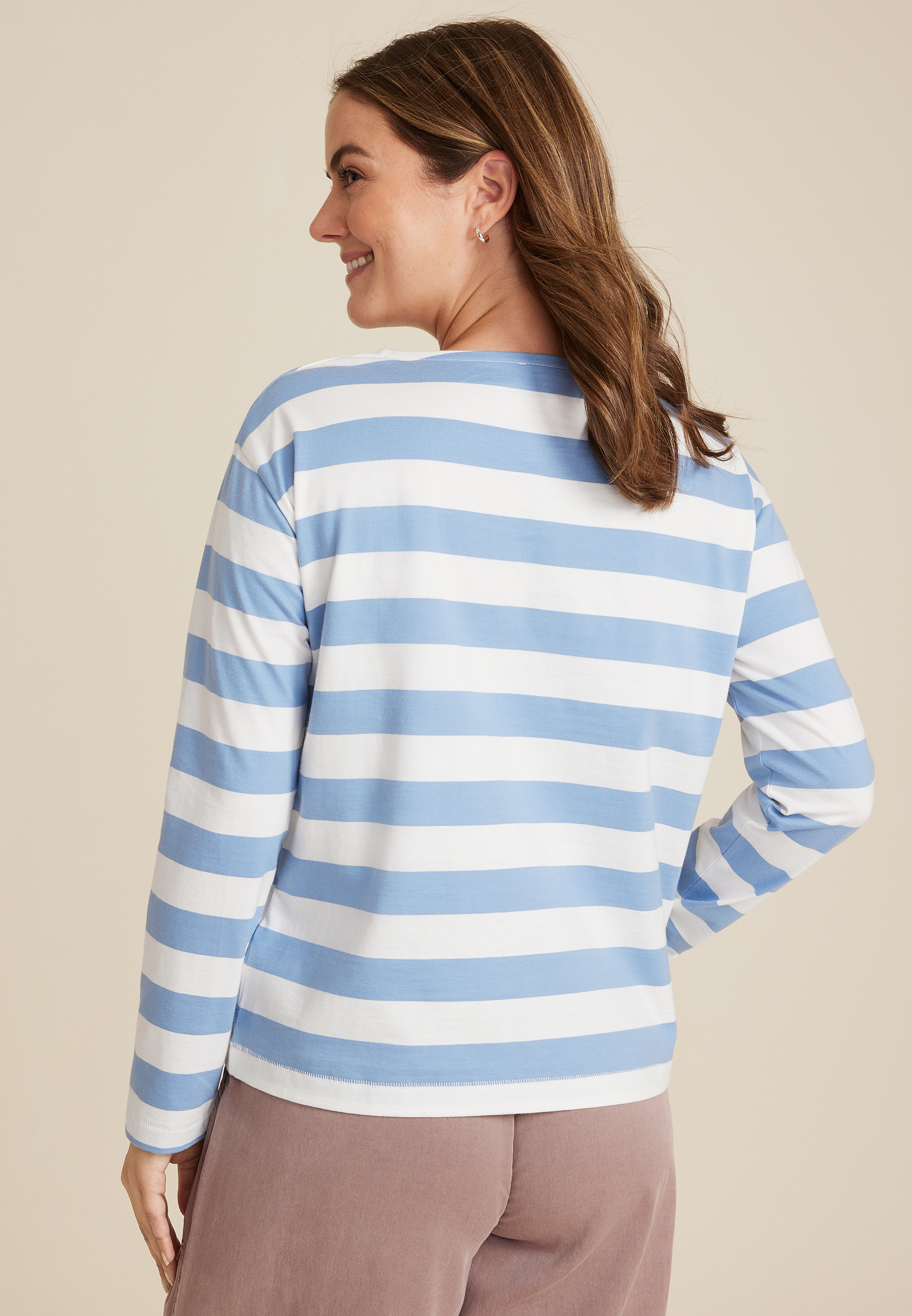 Marina Striped Mixer Tee, SPRUCE BLUE COMBO, large