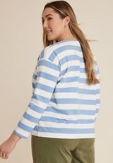 Plus Size Marina Striped Mixer Tee, C9004, small
