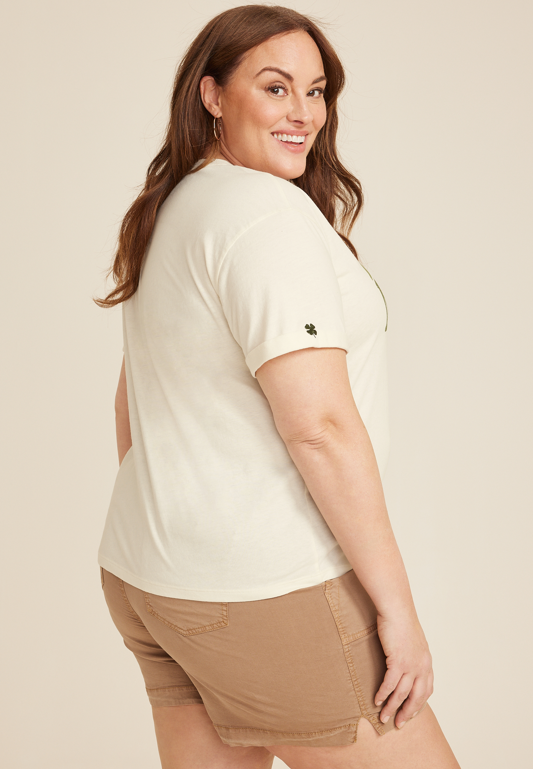 Plus Size Lucky Mama Graphic Tee, C9184, large