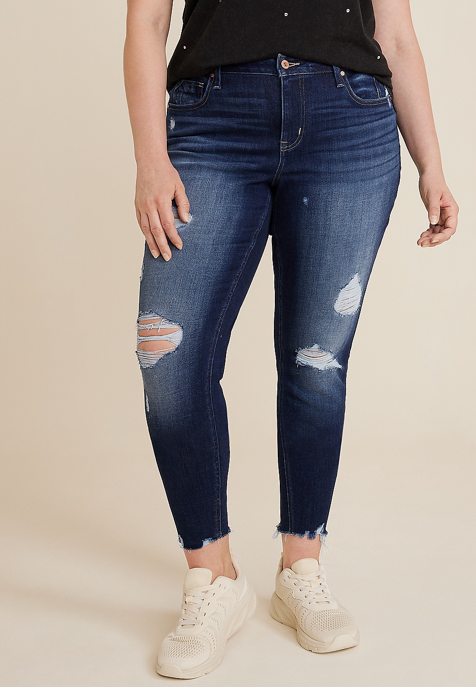Shorts Womens High Waisted Worn Original Hem Torn Jeans Womens
