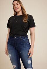 Plus Size edgely&trade; Curvy High Rise Ripped Super Skinny Jean, C258, small