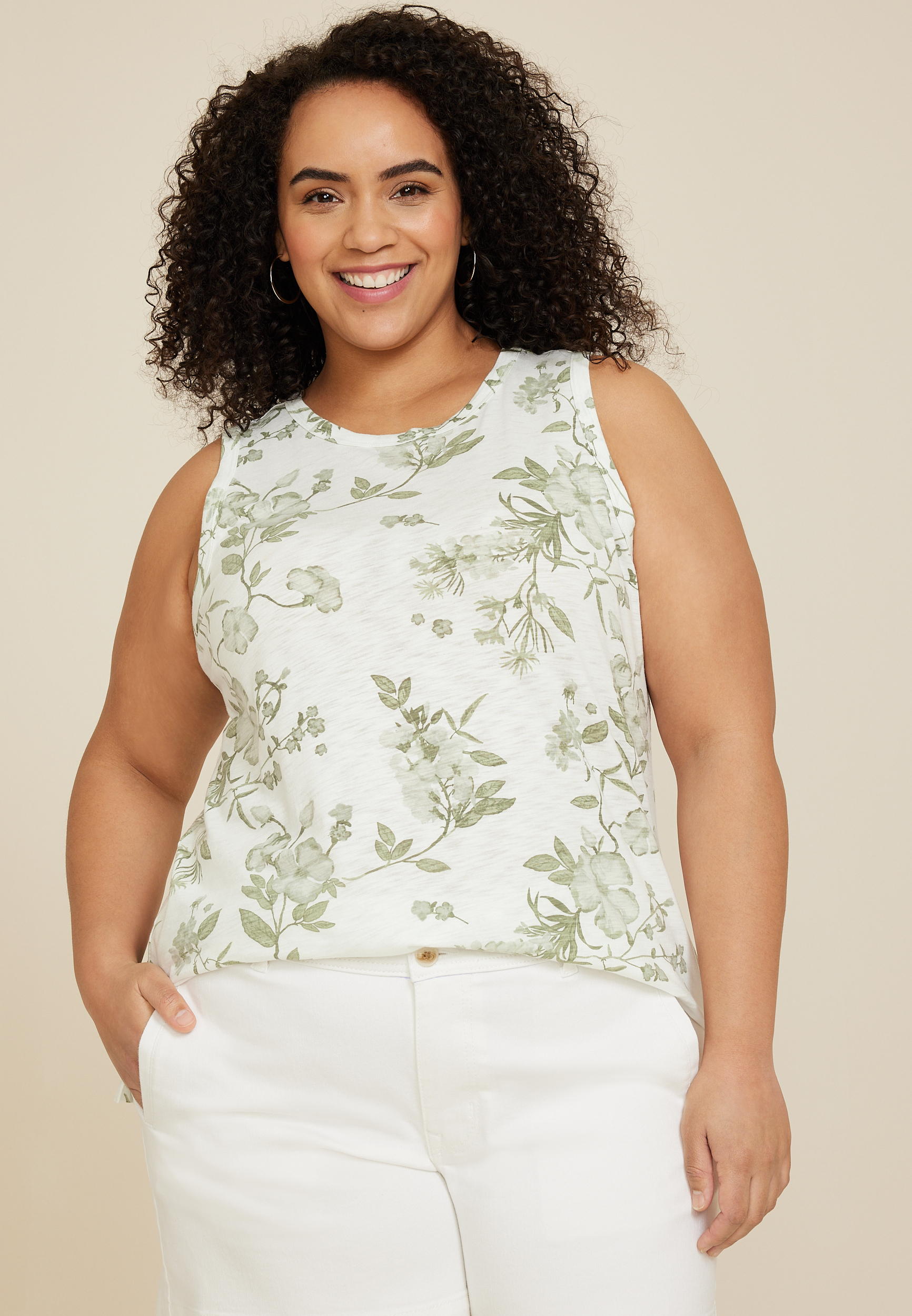 Honey Tank Top (plus Size) - White