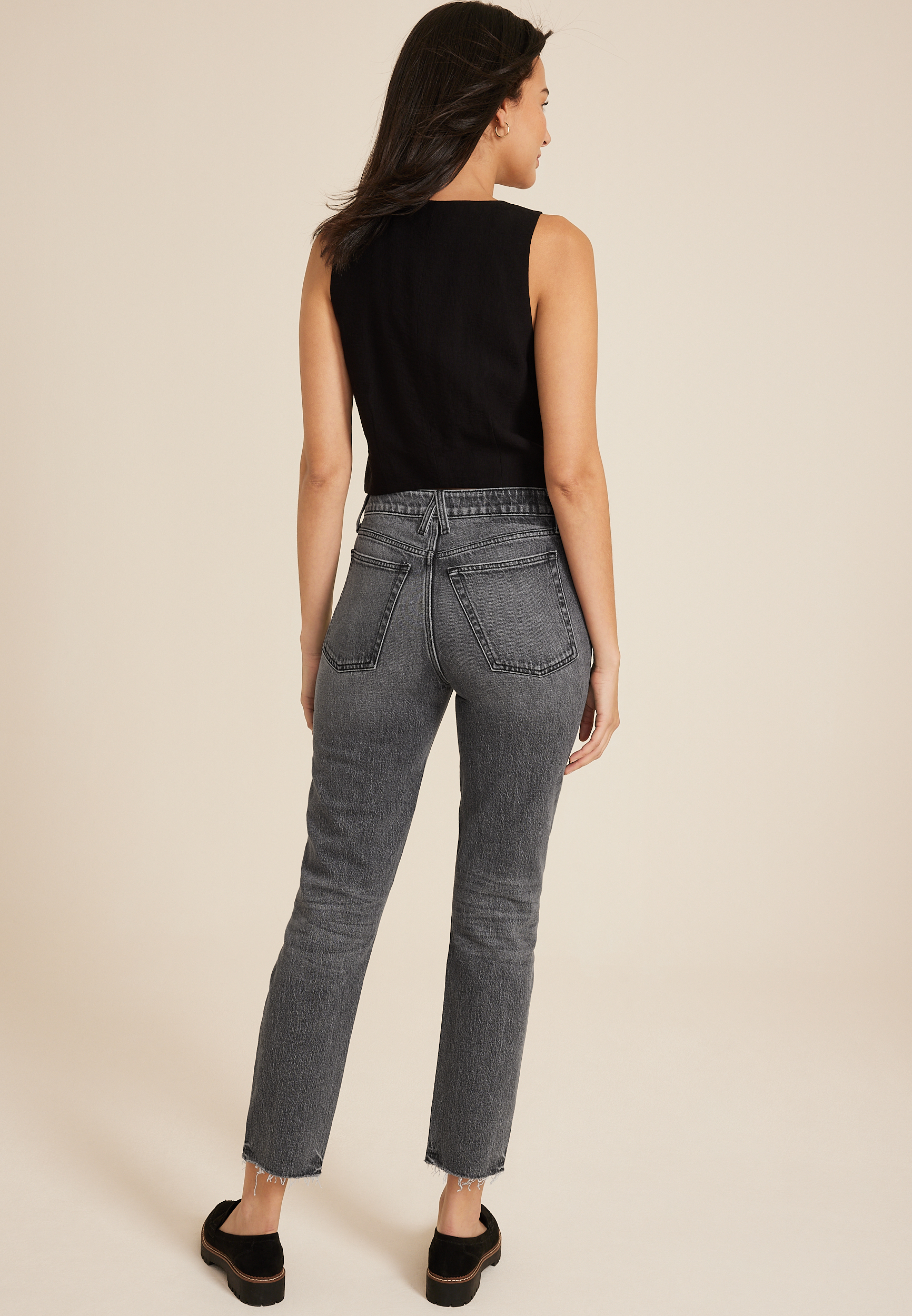 Goldie Blues&trade; Black High Rise Cheeky Taper Ankle Jean, C106, large