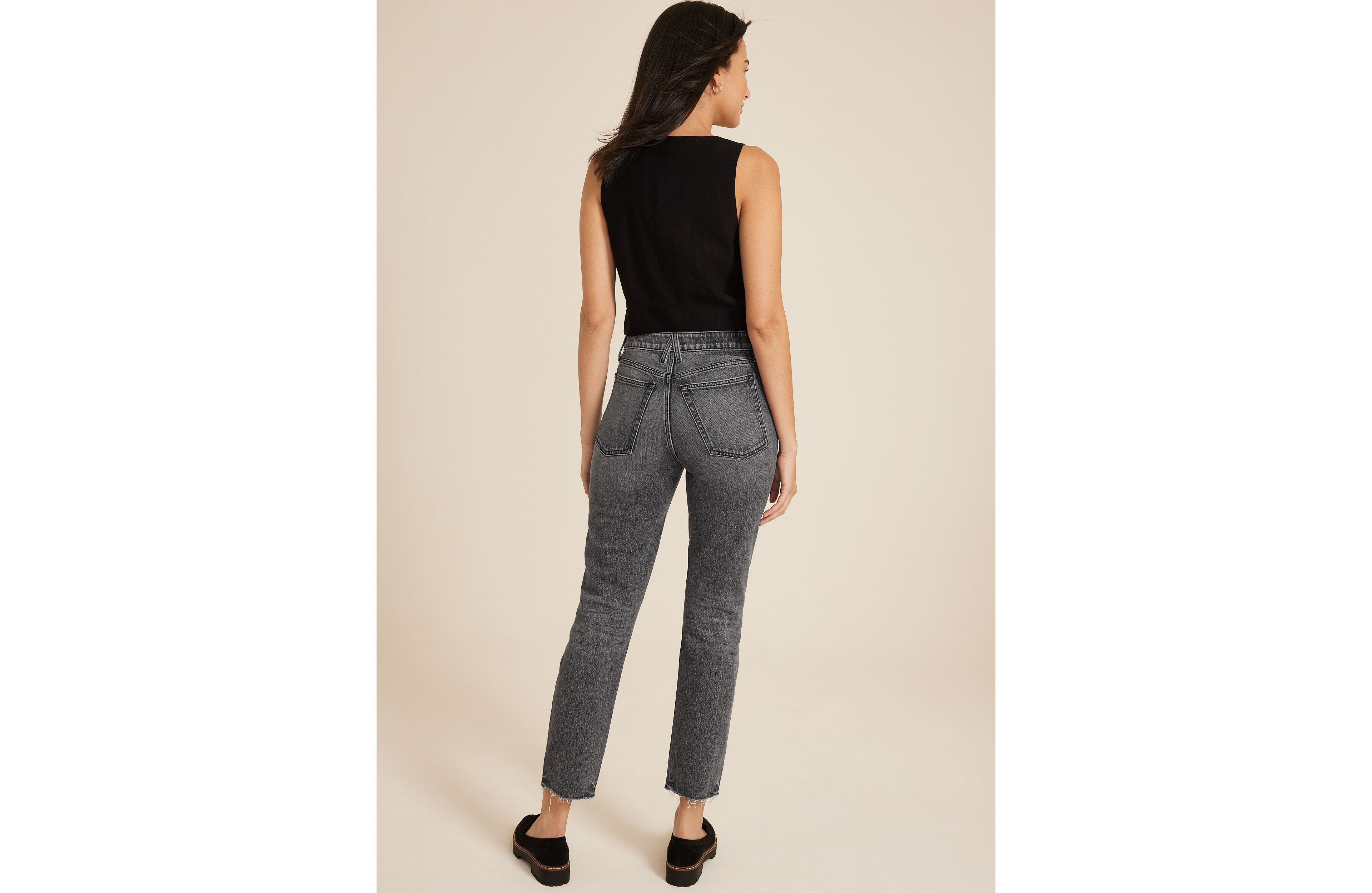 Goldie Blues™ Black High Rise Cheeky Taper Ankle Jean