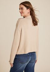 Lace Up Collared Sweater, C3968, small