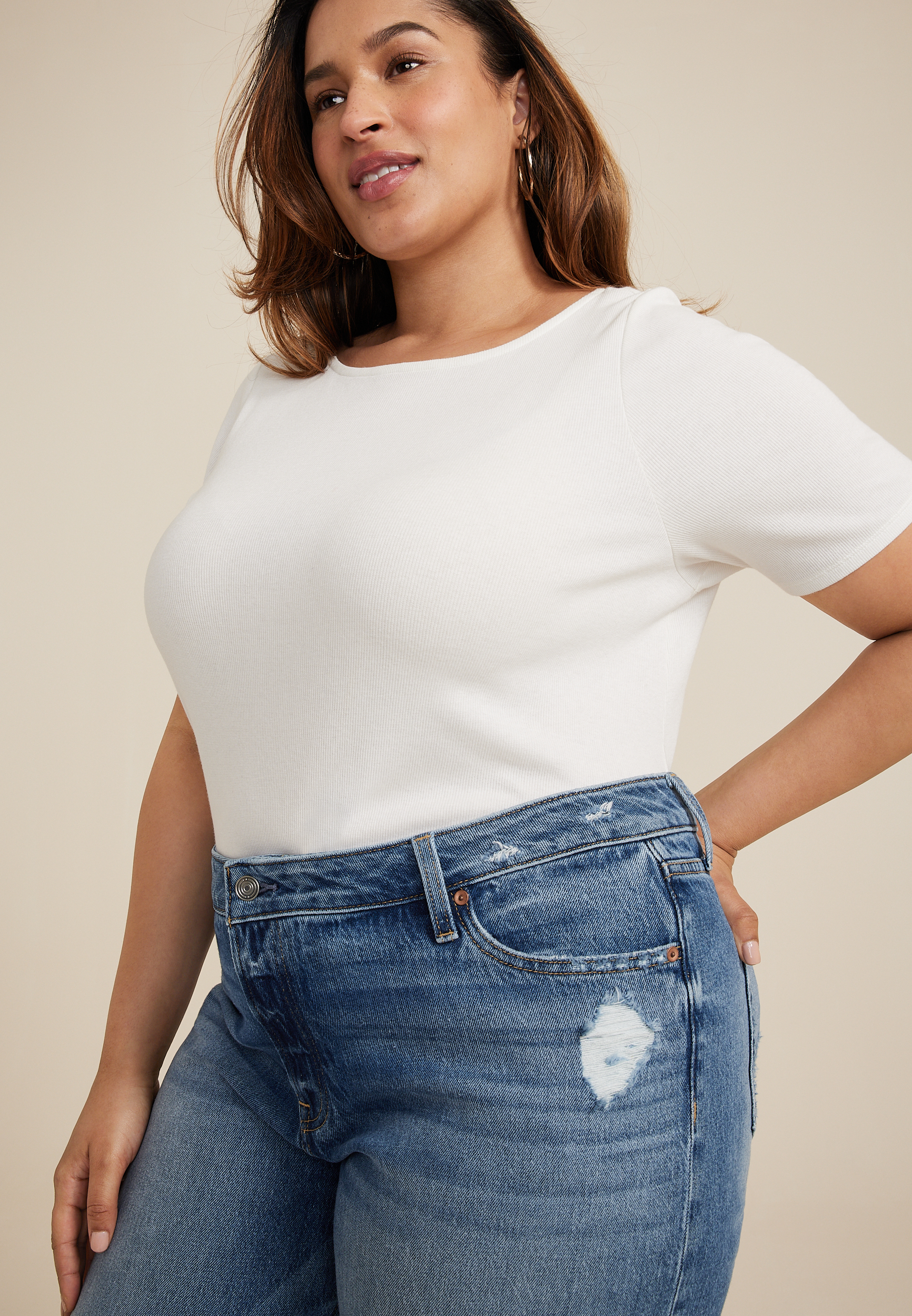 Plus Size Goldie Blues&trade; High Rise Curvy Cheeky Wide Leg Jean, C3337, large