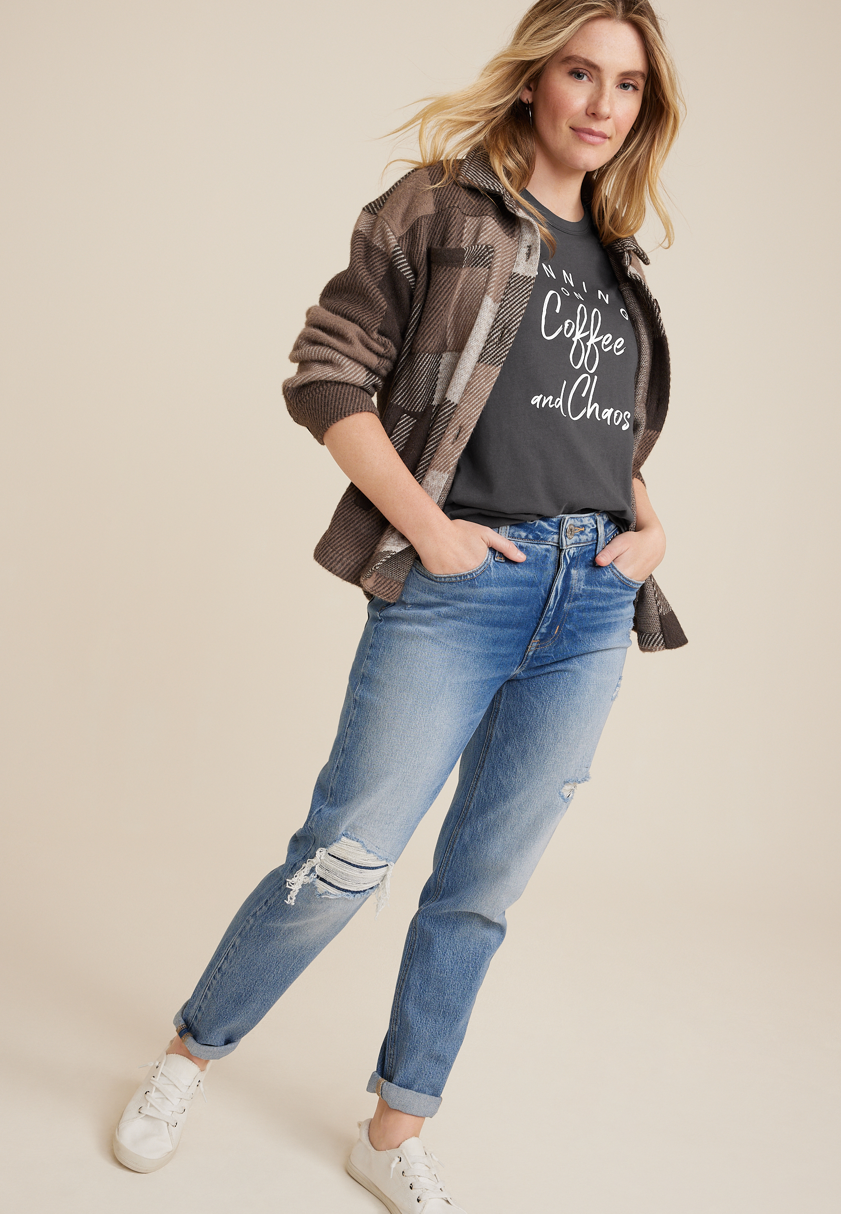 Coffee And Chaos Graphic Tee, C1876, large