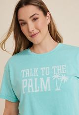 Plus Size Talk To The Palm Graphic Tee, C4476, small