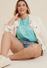 Plus Size Talk To The Palm Graphic Tee, C4476, small
