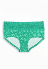 Simply Comfy Wide Lace Trim Shamrock Boybrief Cotton Panty, C2521, small