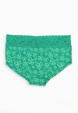 Simply Comfy Wide Lace Trim Shamrock Boybrief Cotton Panty, C2521, small