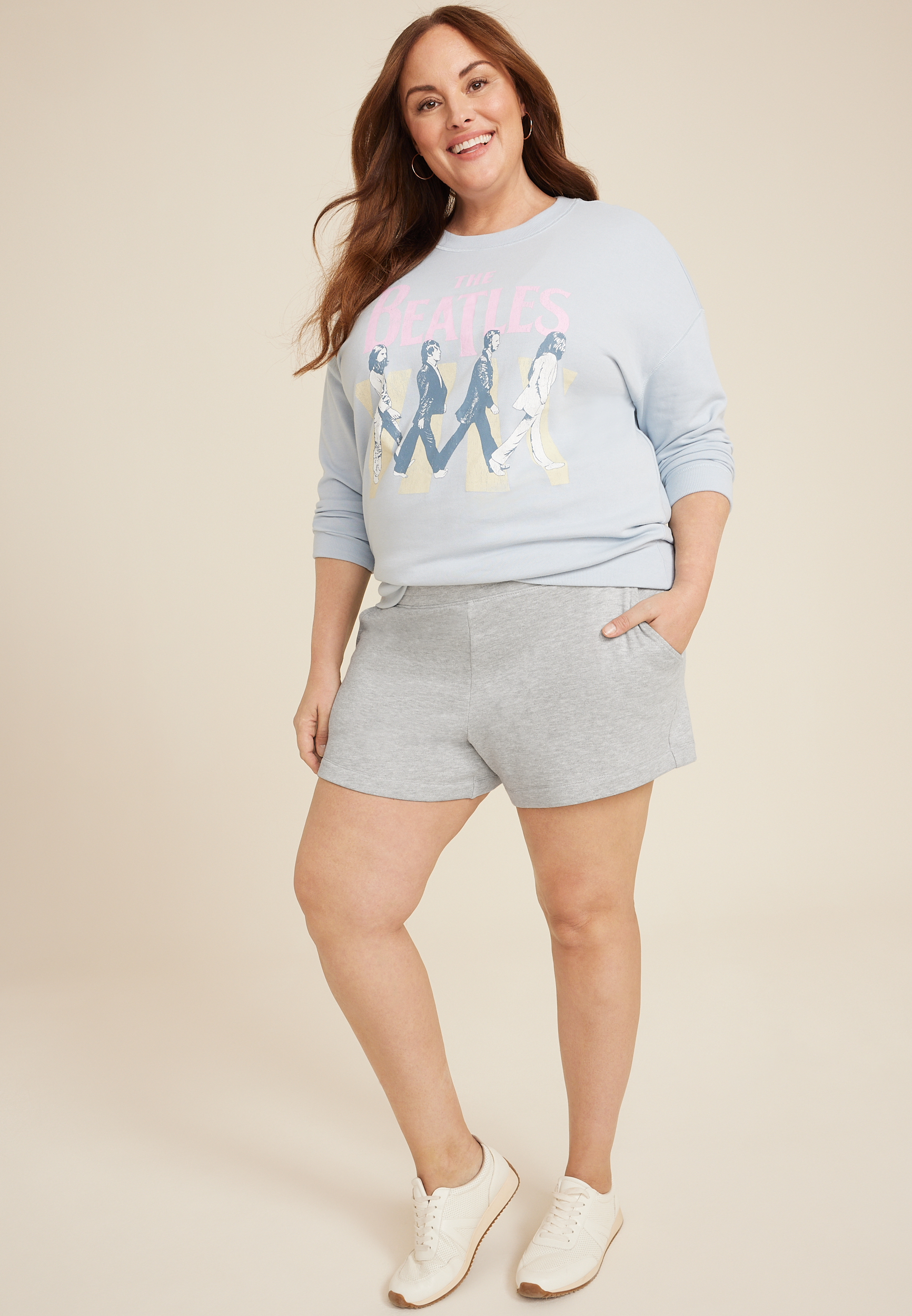 Plus size womens on sale pull on shorts