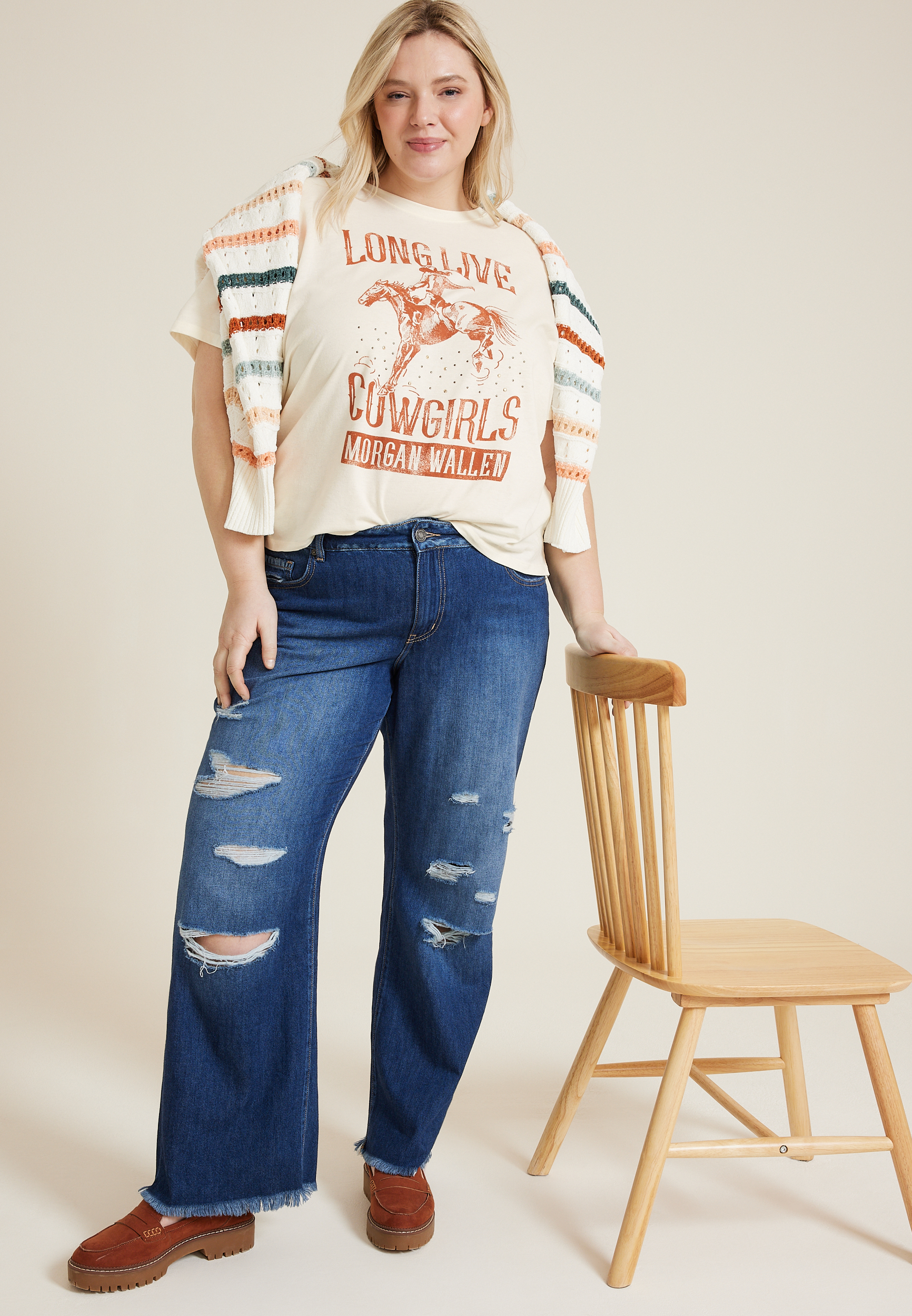 Plus Size Morgan Wallen Long Live Cowgirls Graphic Tee, C2789, large