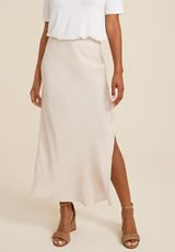 Satin High Rise Maxi Skirt, C727, small