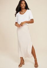 Satin High Rise Maxi Skirt, C727, small