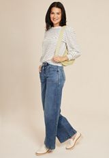 Patch Pocket High Rise Wide Leg Jean, C258, small