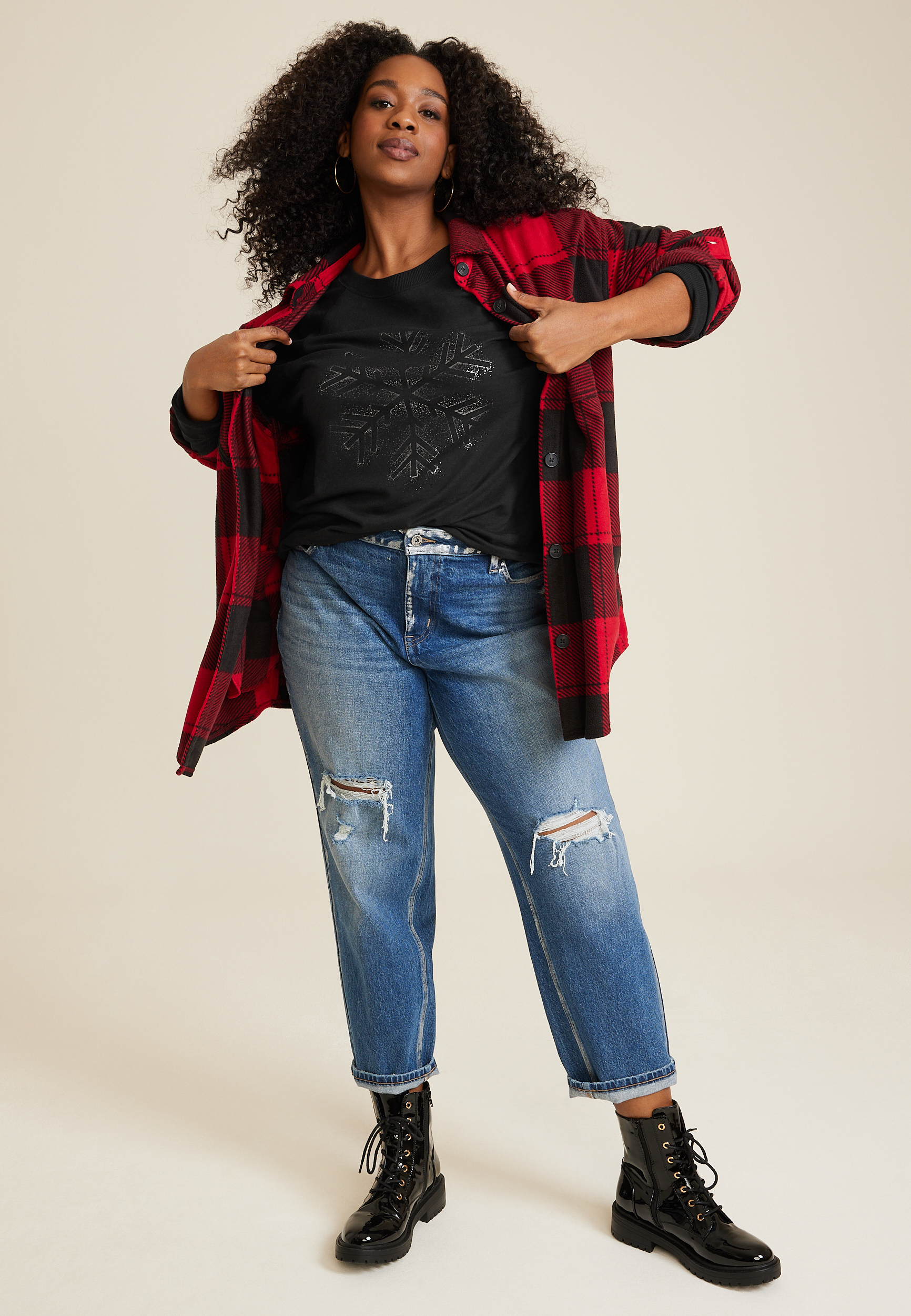 Snowflake Sweatshirt, C106, large