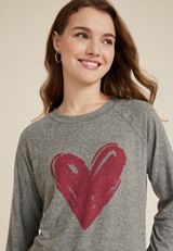 Cozy Heart Crew Neck Sweatshirt, C3407, small