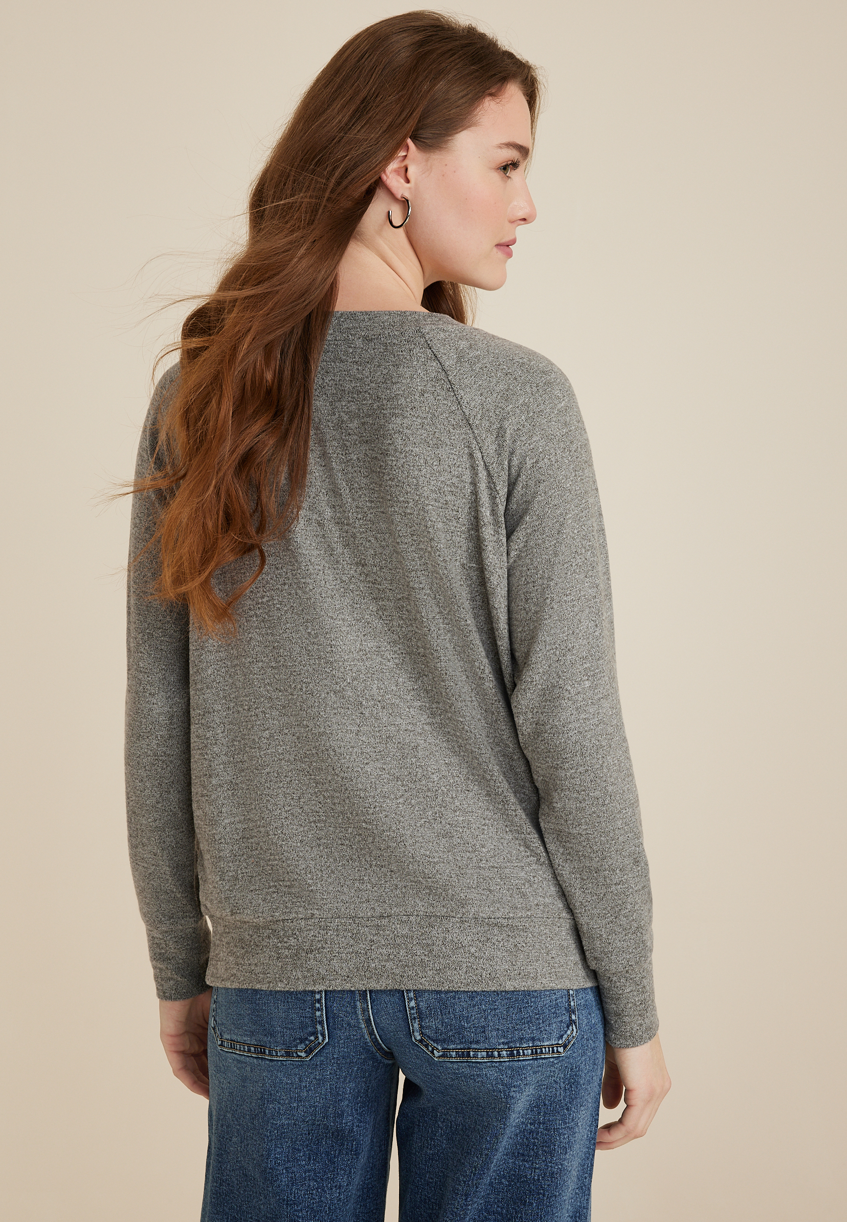Cozy Heart Crew Neck Sweatshirt, C3407, large